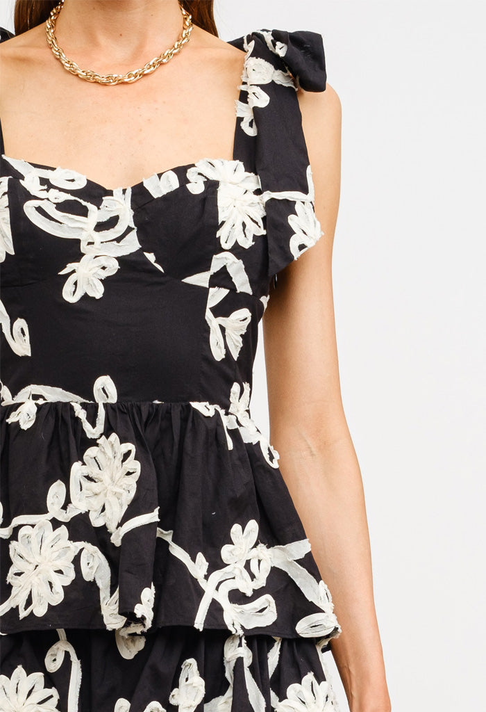 KK Bloom Jacquelyn Midi Dress-Floral Embroidery