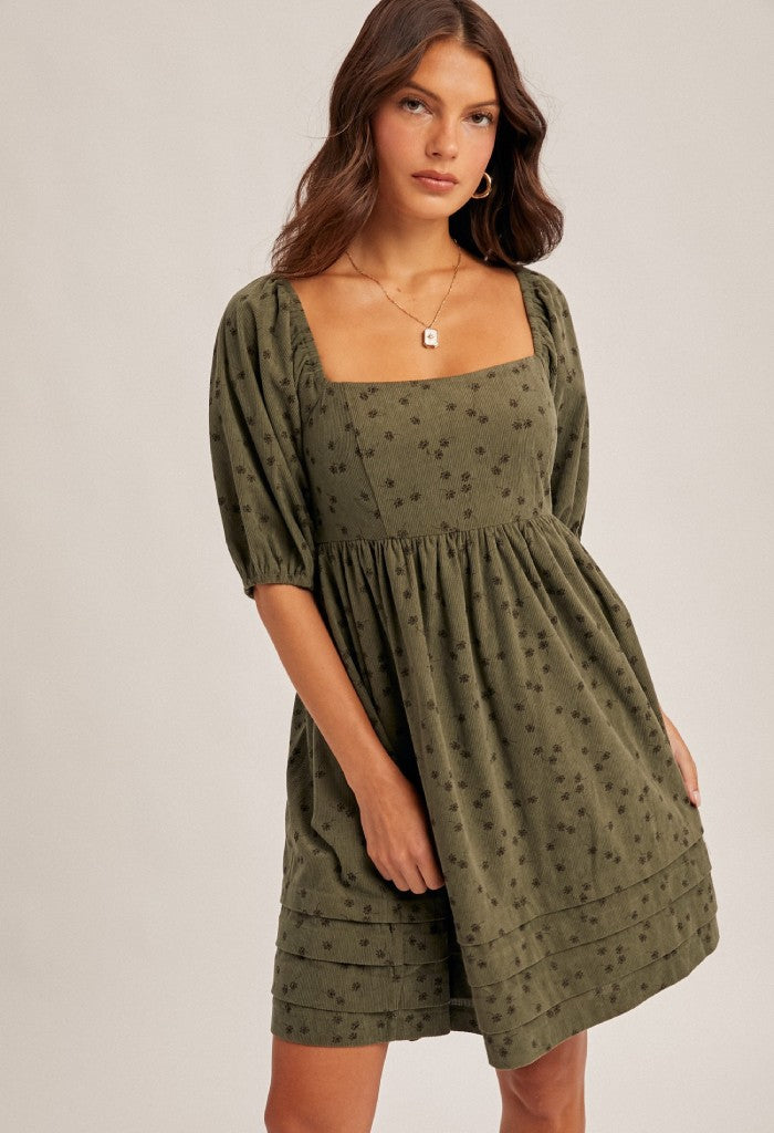 KK Bloom Flora Corduroy Mini Dress