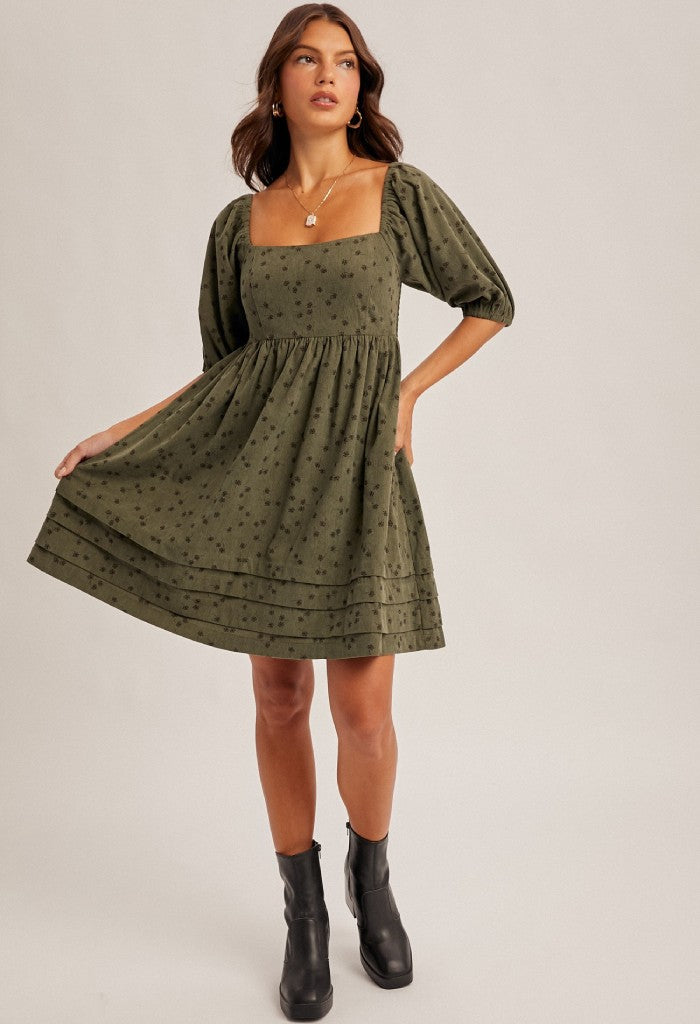 KK Bloom Flora Corduroy Mini Dress