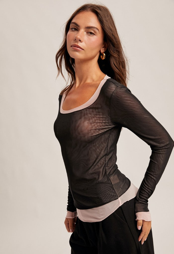 KK Bloom Millie Mesh Layer Top