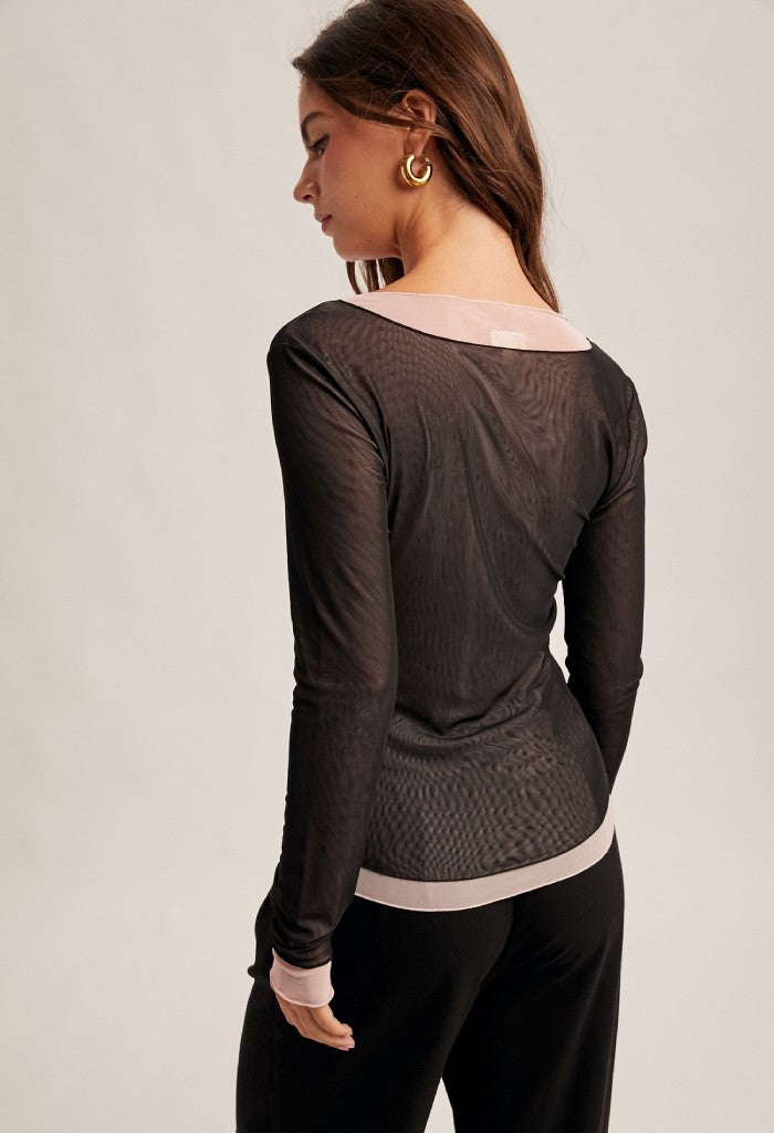 KK Bloom Millie Mesh Layer Top