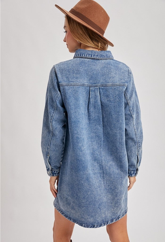 Polly Denim Dress - KK Bloom Boutique Polly Denim Dress - KK Bloom Boutique