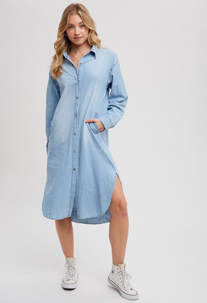 KK Bloom Lolly Denim Midi Dress