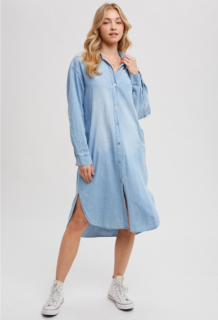 KK Bloom Lolly Denim Midi Dress