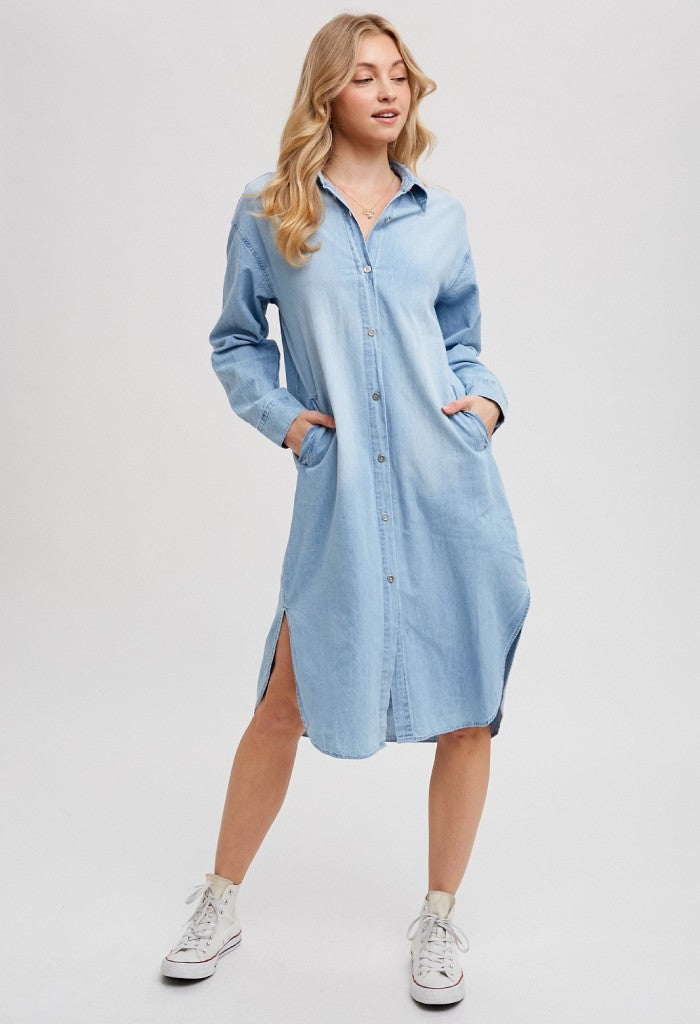 KK Bloom Lolly Denim Midi Dress