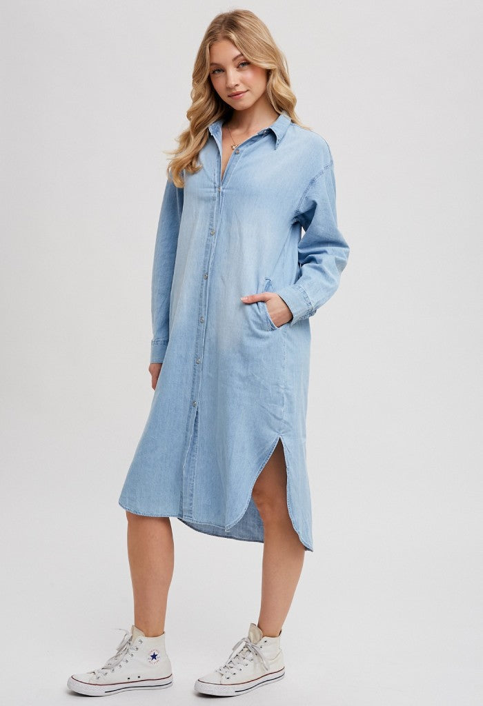 KK Bloom Lolly Denim Midi Dress