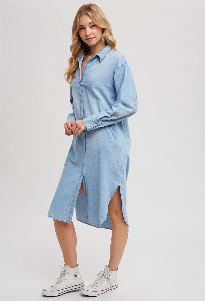 KK Bloom Lolly Denim Midi Dress