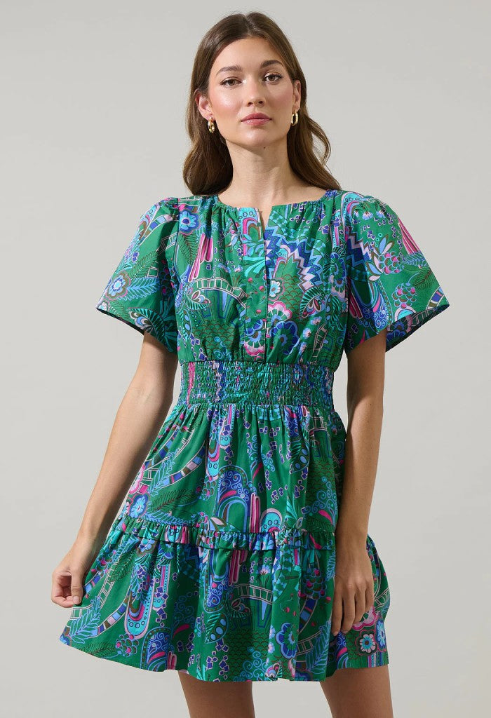 KK Bloom Vesper Smocked Mini Dress