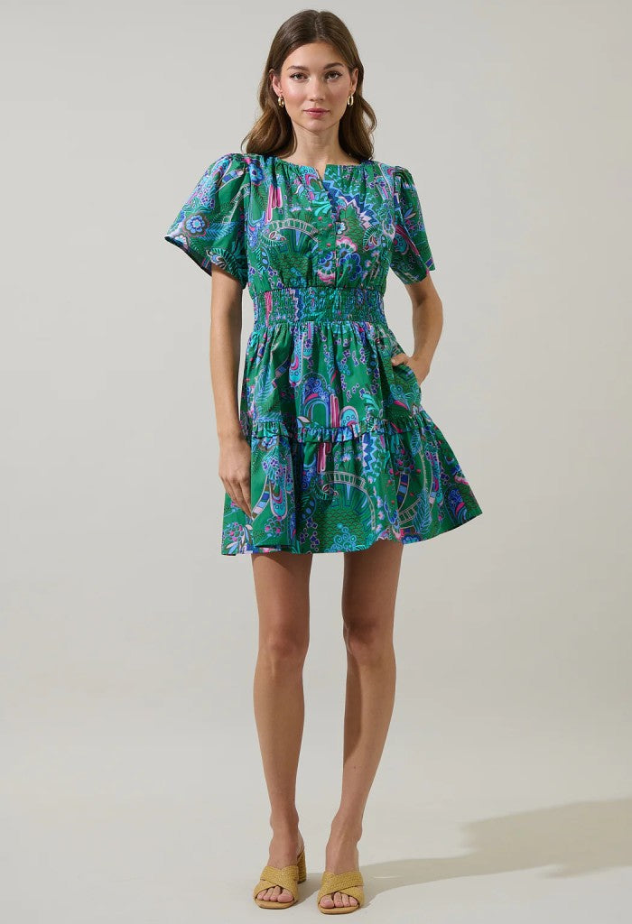 KK Bloom Vesper Smocked Mini Dress