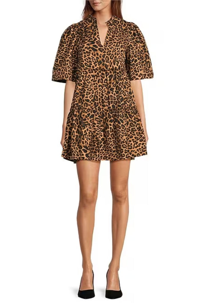 KK Bloom Shaina Leopard Dixie Shift Dress