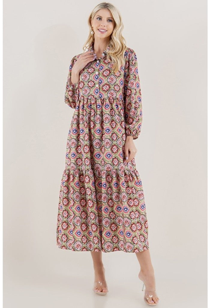 KK Bloom Apple Crisp Midi Dress