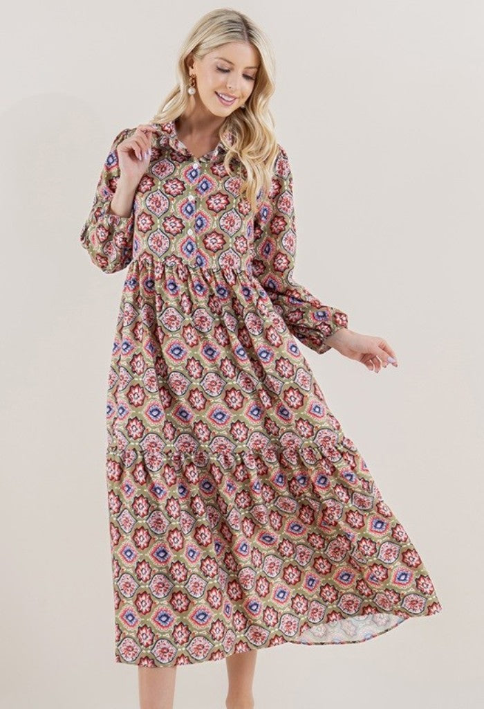 KK Bloom Apple Crisp Midi Dress