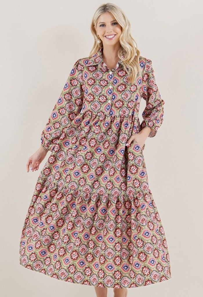 KK Bloom Apple Crisp Midi Dress