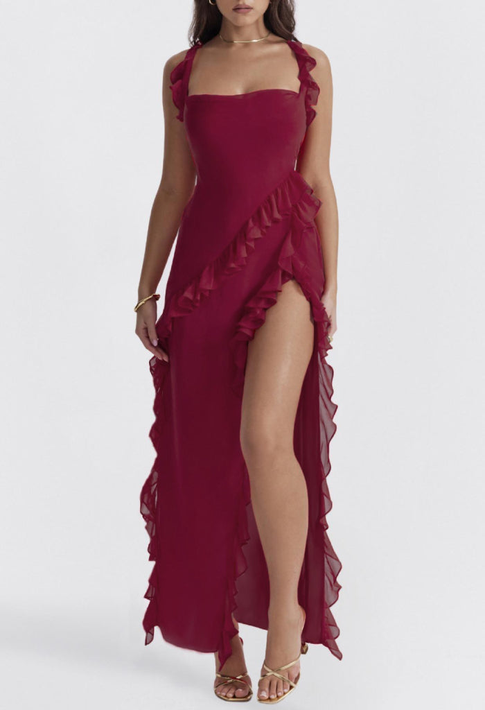 Victoria Maxi Dress-Wine