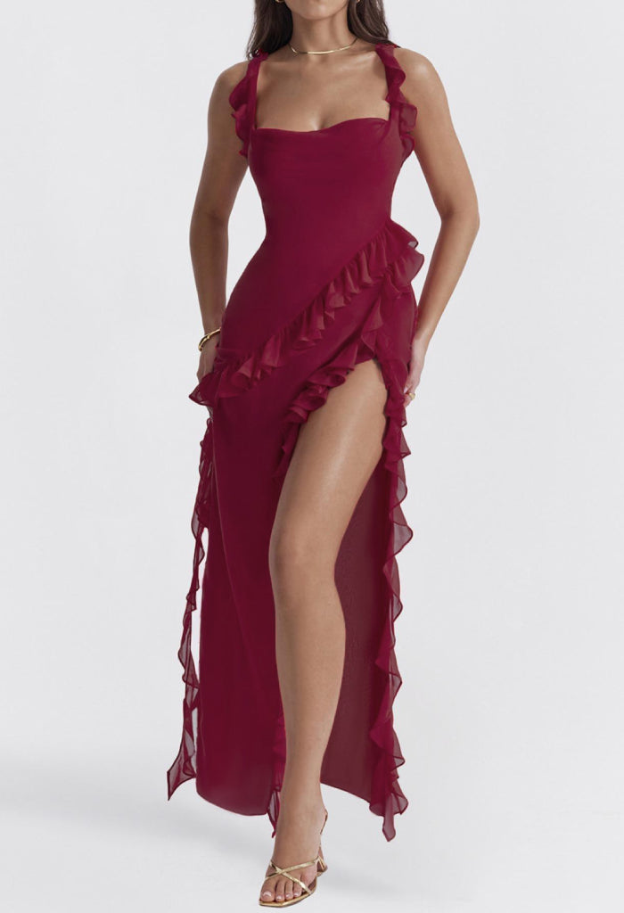 Victoria Maxi Dress-Wine