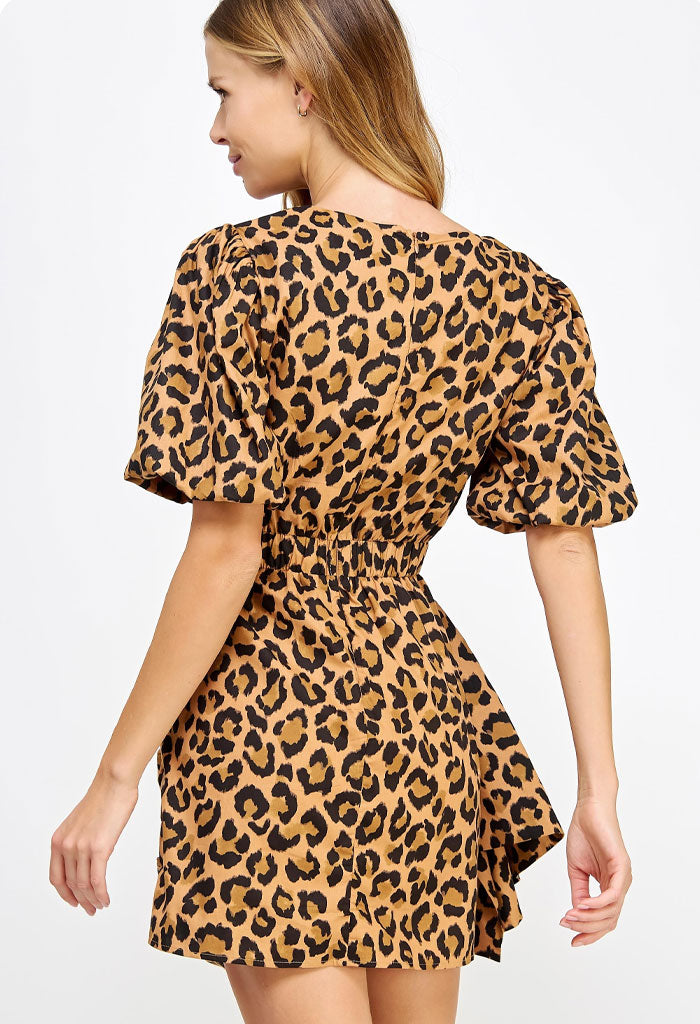 KK Bloom Aires Mini Dress-Leopard