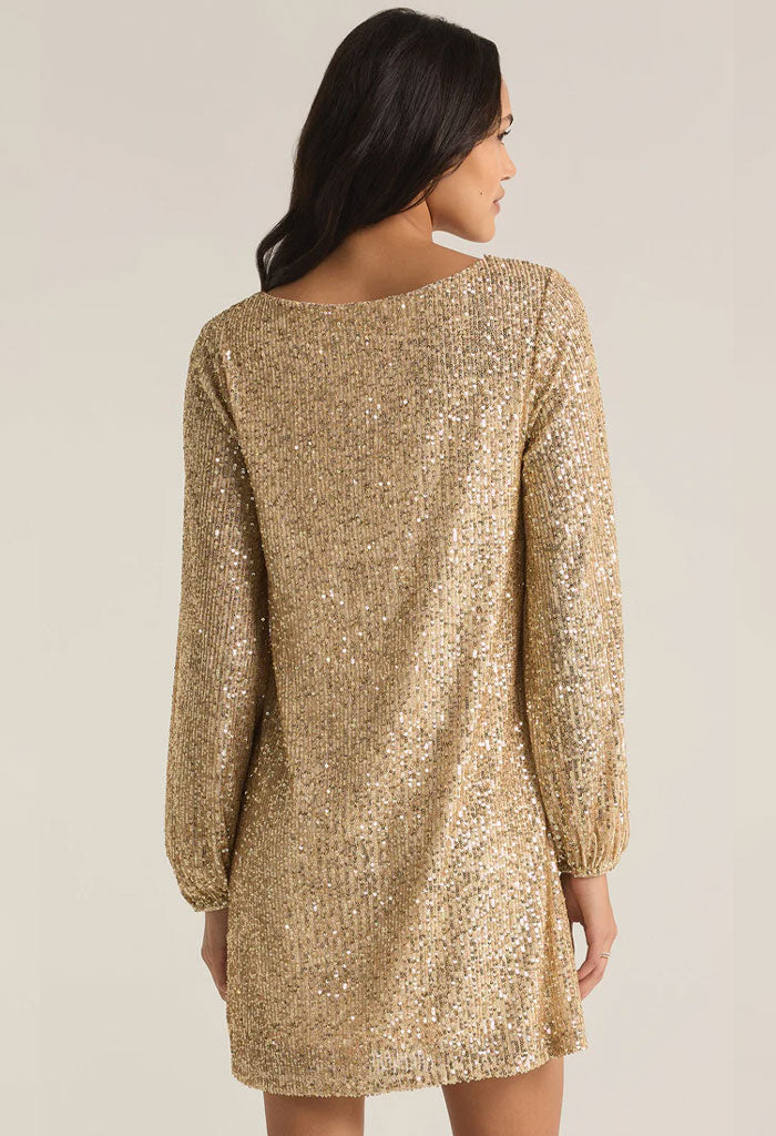 Z Supply Andromeda Sequin Dress-Champagne