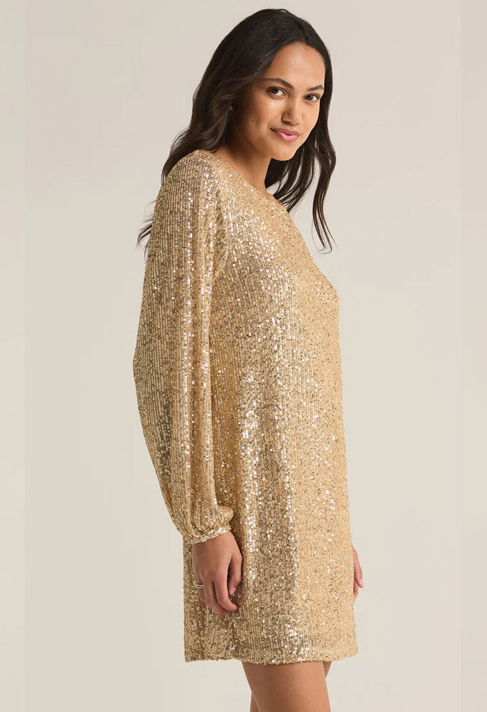 Z Supply Andromeda Sequin Dress-Champagne