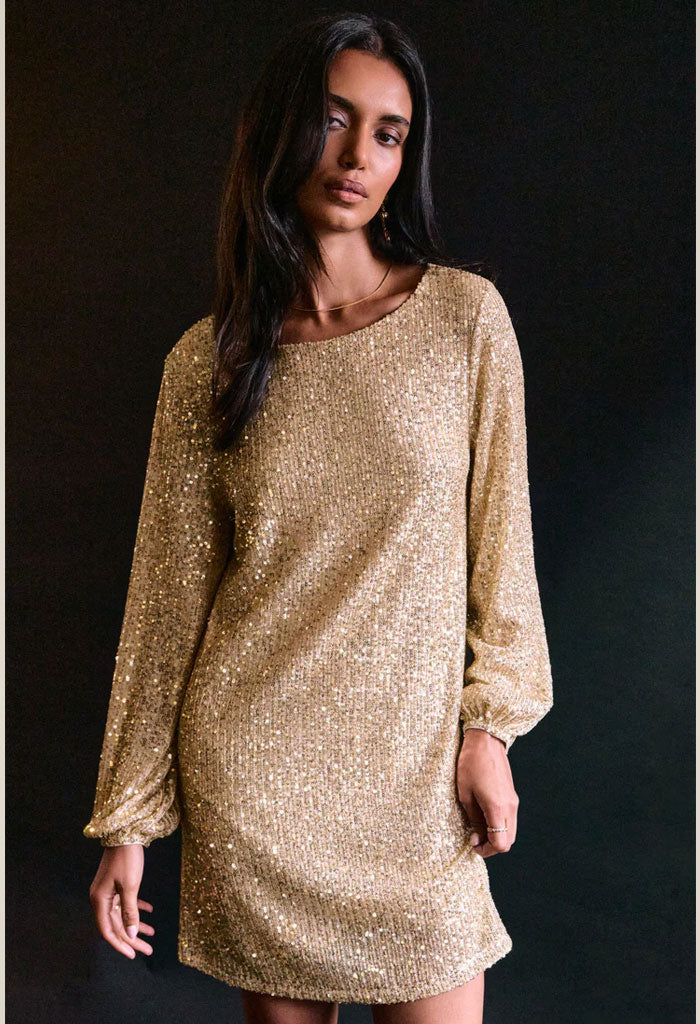 Z Supply Andromeda Sequin Dress-Champagne