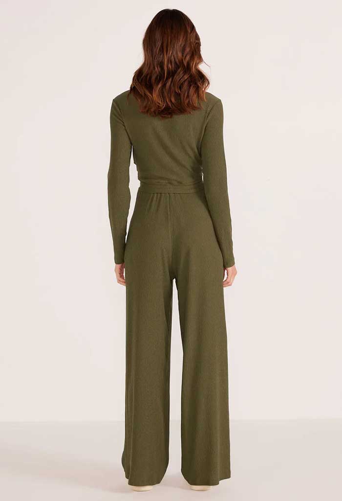 Minkpink Emmerson Wide Leg Pant-Forest Green