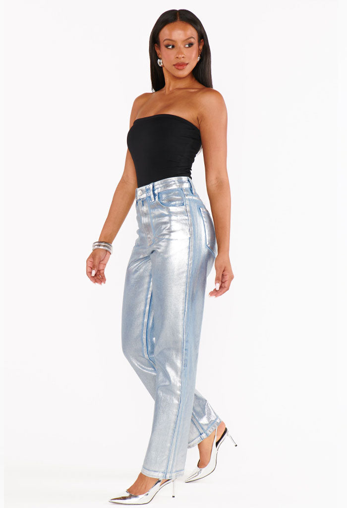 Show Me Your Mumu ICON JEANS - SILVER COATED