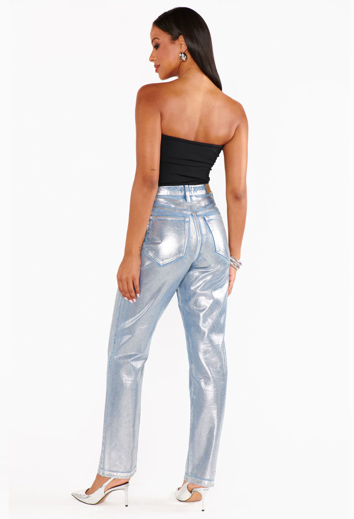 Show Me Your Mumu ICON JEANS - SILVER COATED