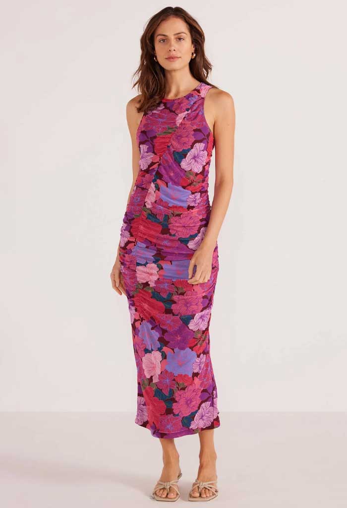 Minkpink Lexie Mesh Midi Dress-Floral Blooms