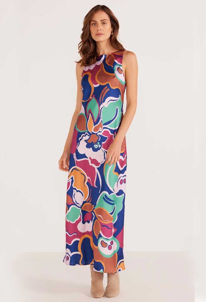 Minkpink Lottie Bias Midi Dress-Abstract Floral