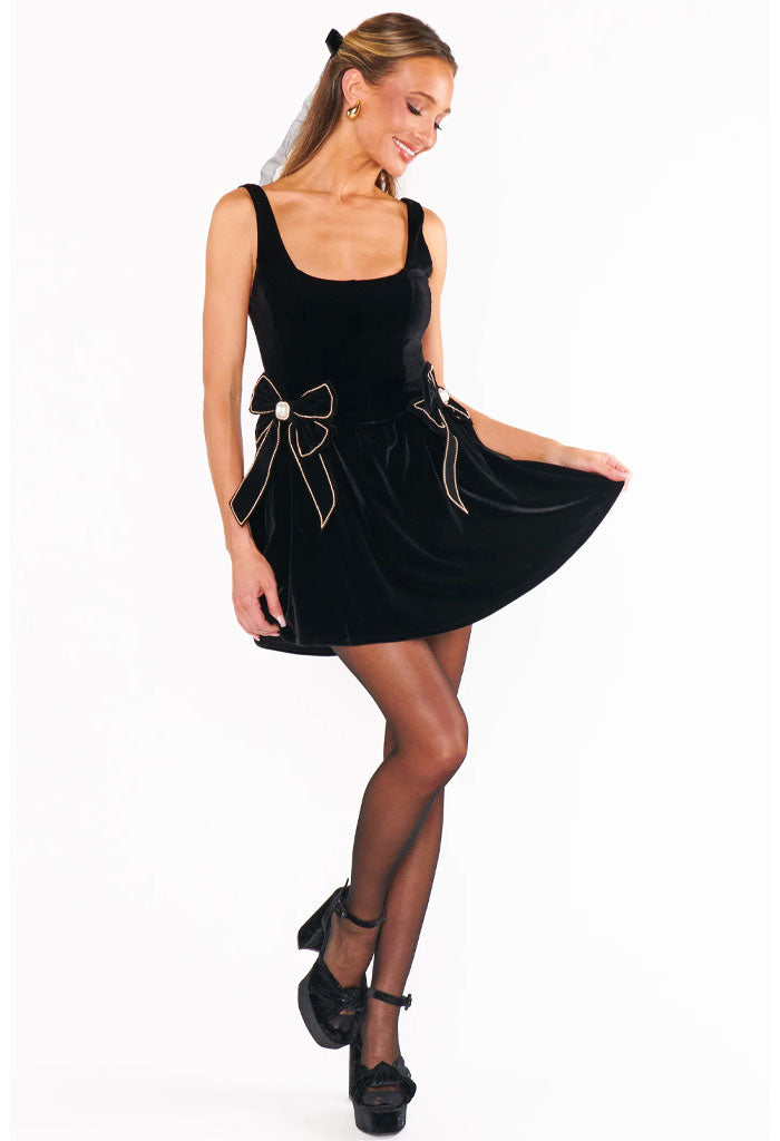 Show Me Your Mumu Ricci Skort Dress-Black Velvet