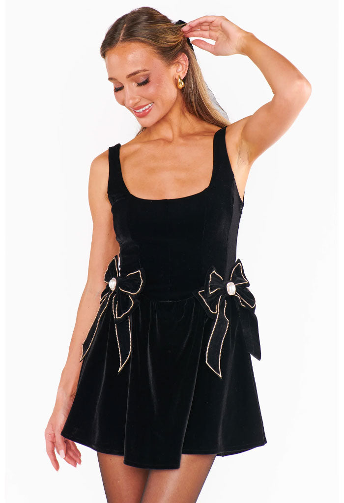 Show Me Your Mumu Ricci Skort Dress-Black Velvet