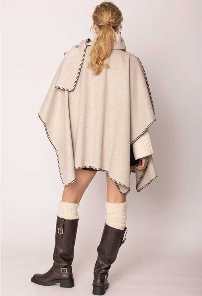 KK Bloom Ruana Poncho-Beige