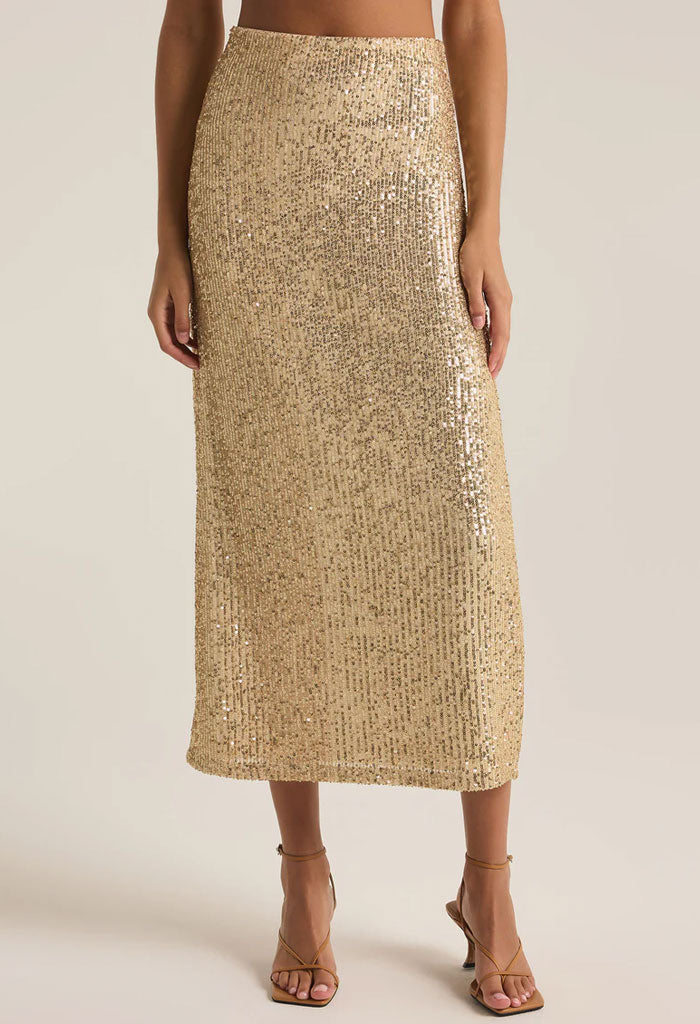 Z Supply Saturn Sequin Skirt-Champagne