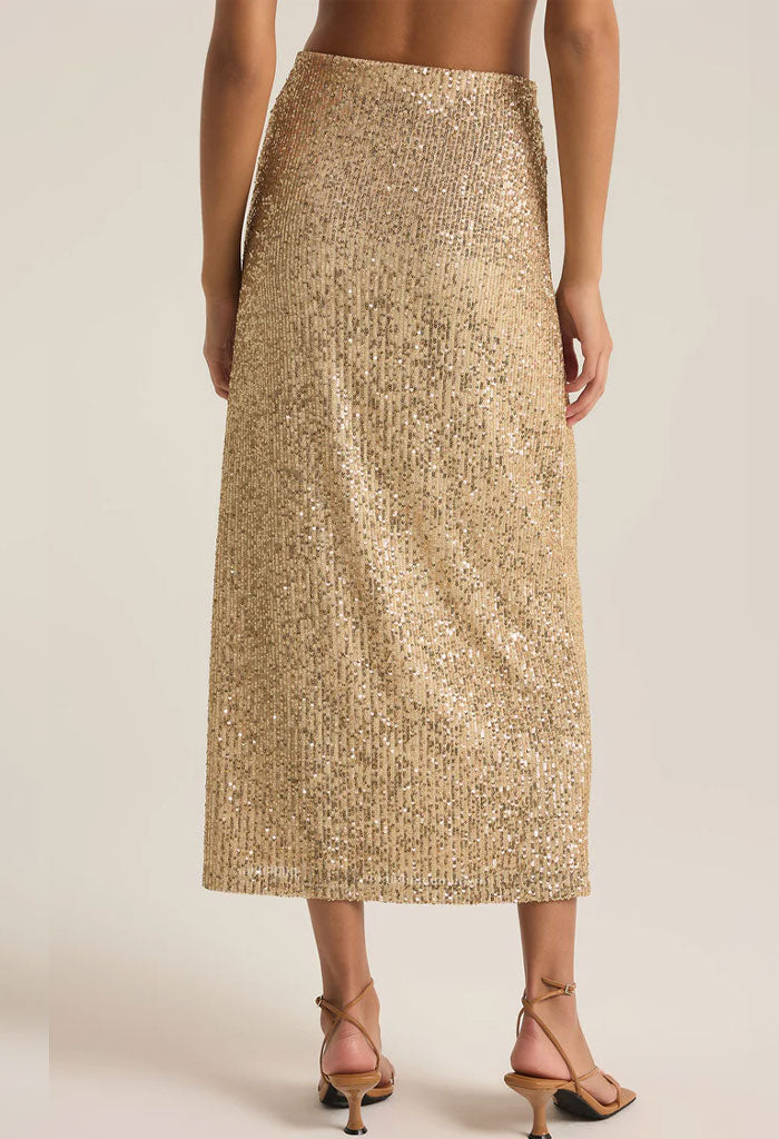 Z Supply Saturn Sequin Skirt-Champagne