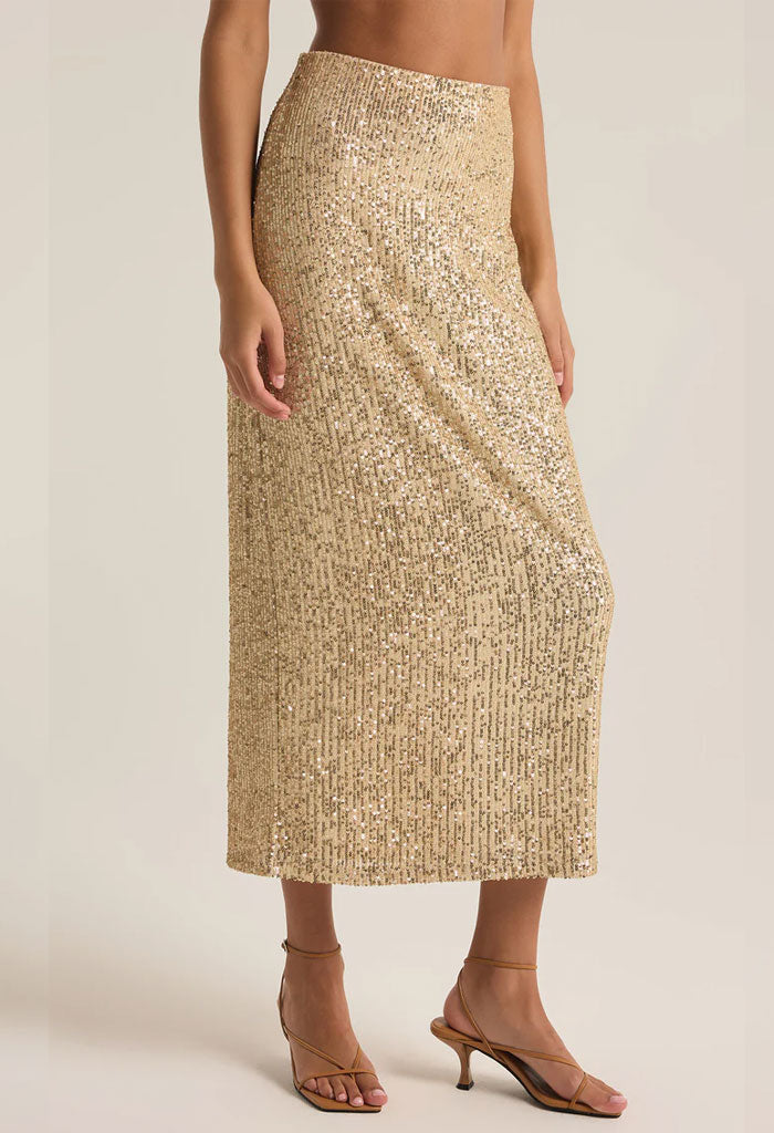 Z Supply Saturn Sequin Skirt-Champagne