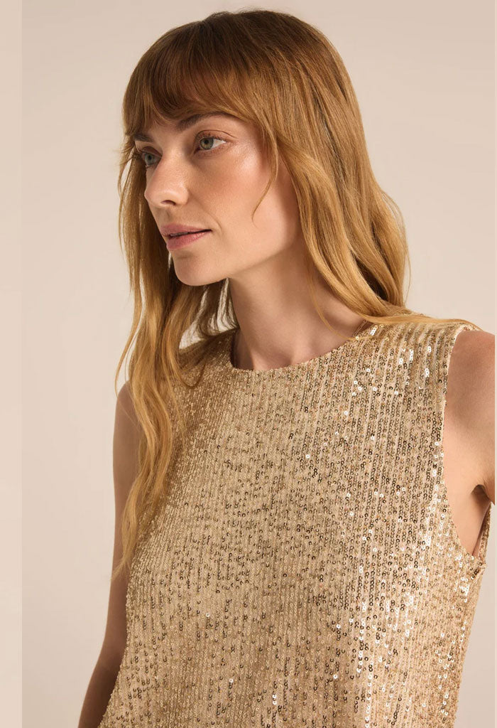 Z Supply Sloane Sequin Top-Champagne