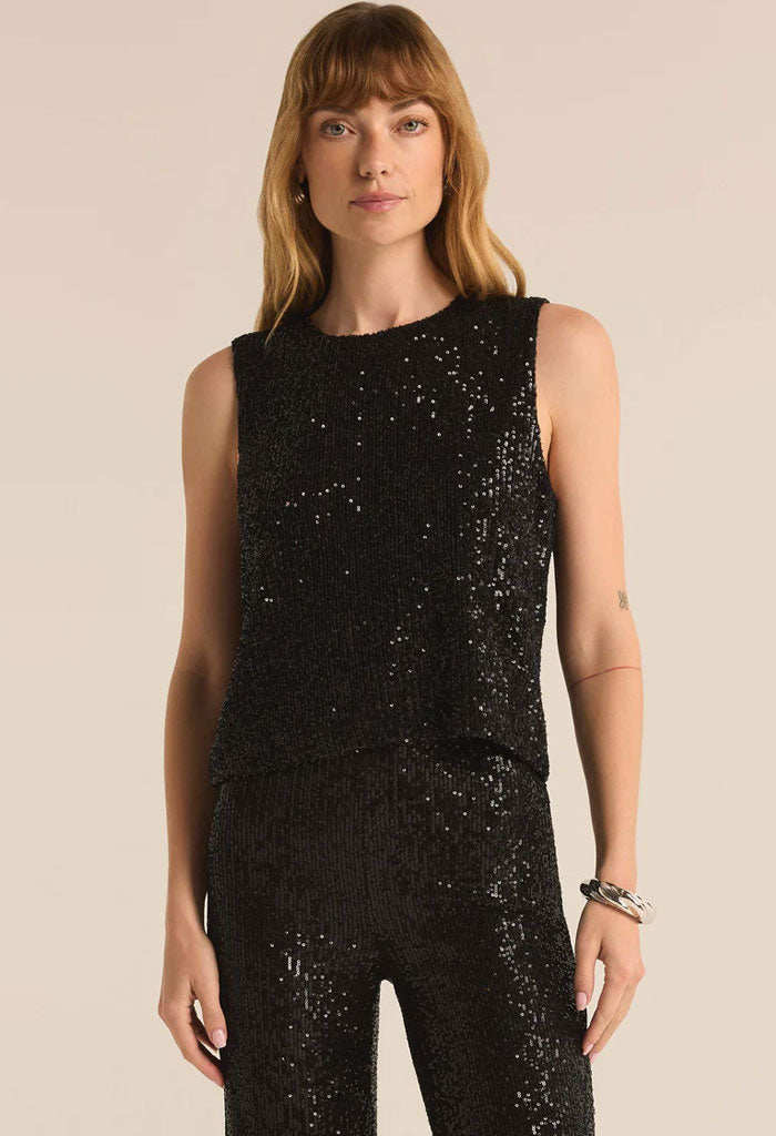 Z Supply Sloane Sequin Top-Black