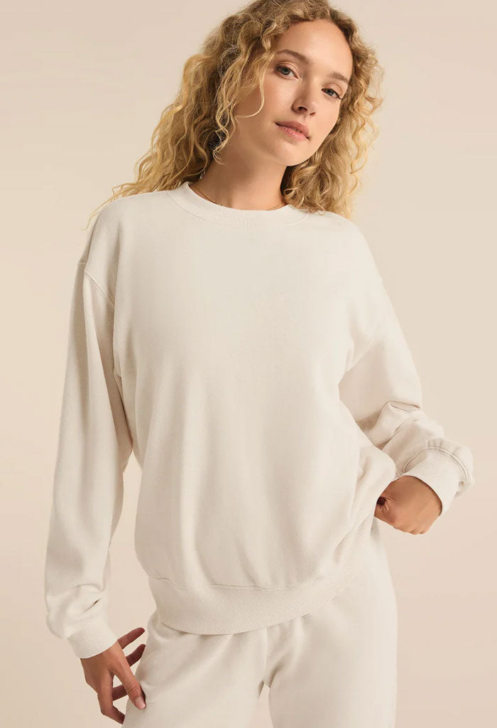 Z Supply Boyfriend Sweatshirt-Winter White