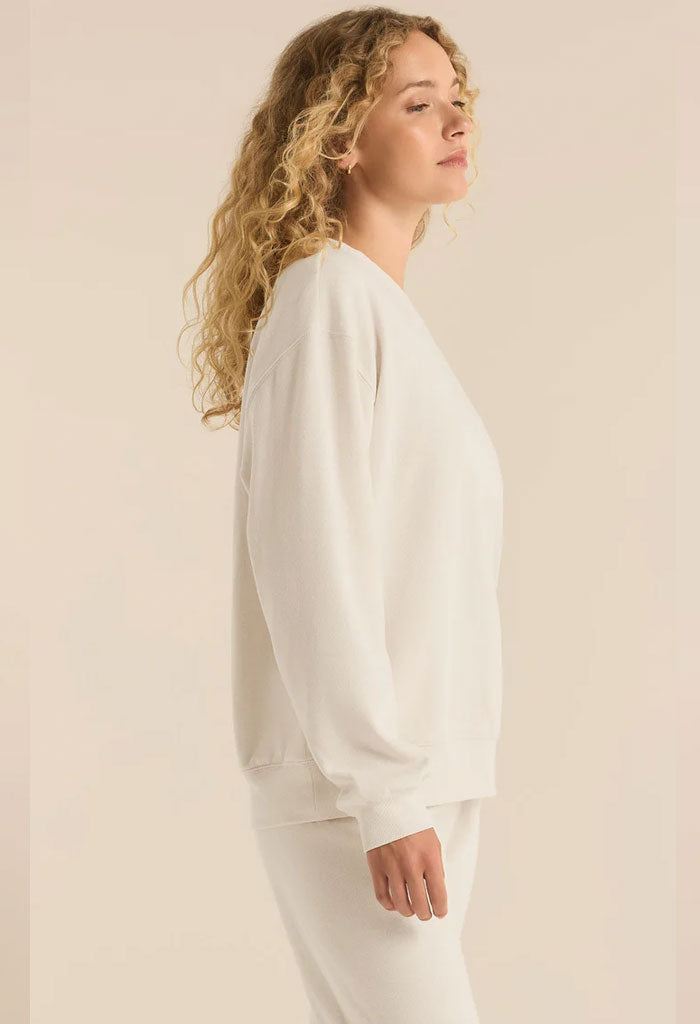 Z Supply Boyfriend Sweatshirt-Winter White