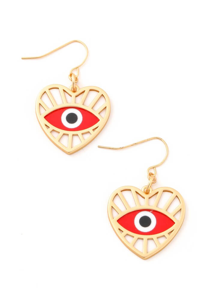 KK Bloom Santorini Heart Earrings-Red