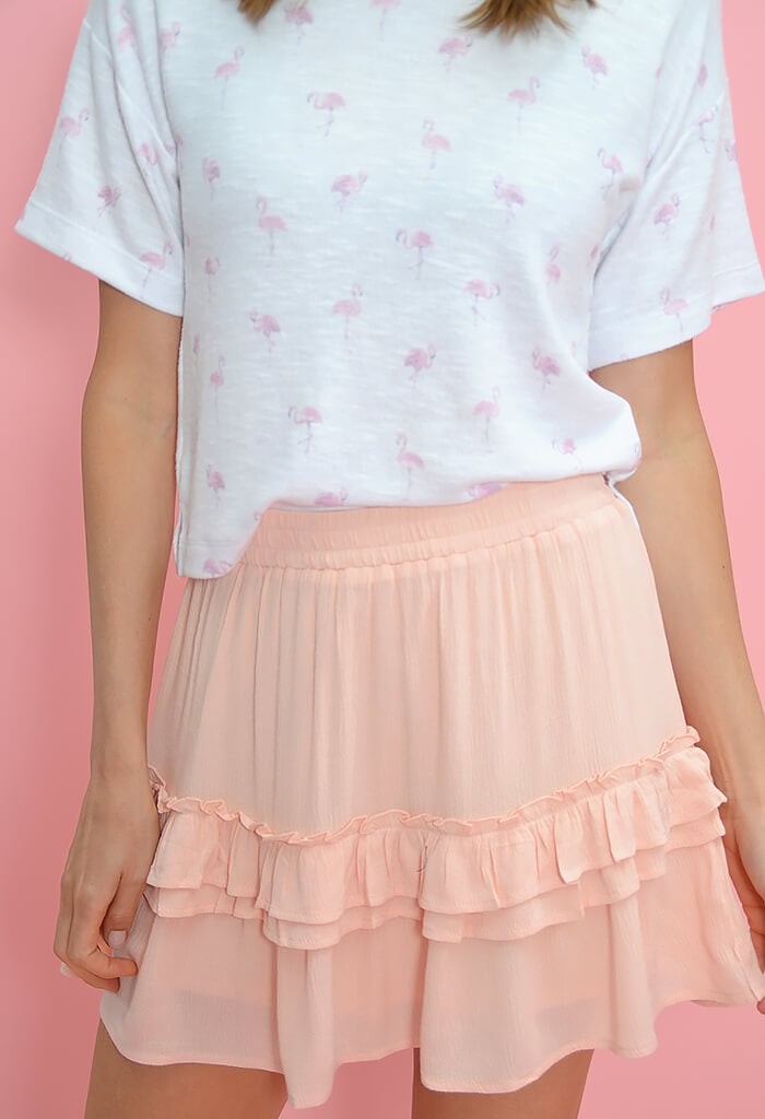 Ella Mini Skirt-Blush - KK Bloom Boutique