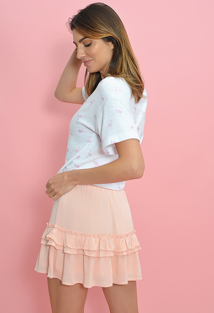 Ella Mini Skirt-Blush - KK Bloom Boutique