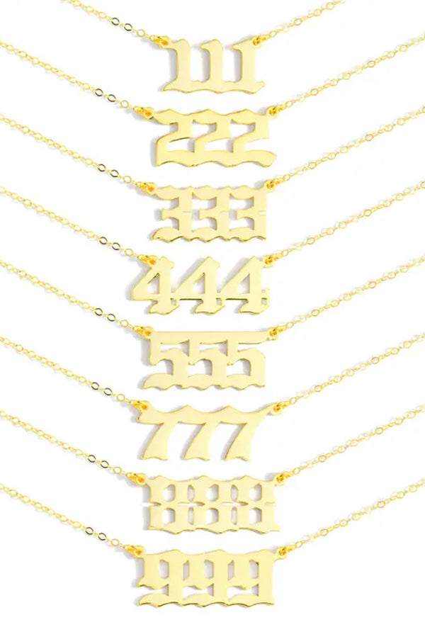 Daetlmn 222 Angel Number Necklace For Women 222 Necklace Gold Old English Numerology  Necklace : Buy Online at Best Price in KSA - Souq is now Amazon.sa: Fashion