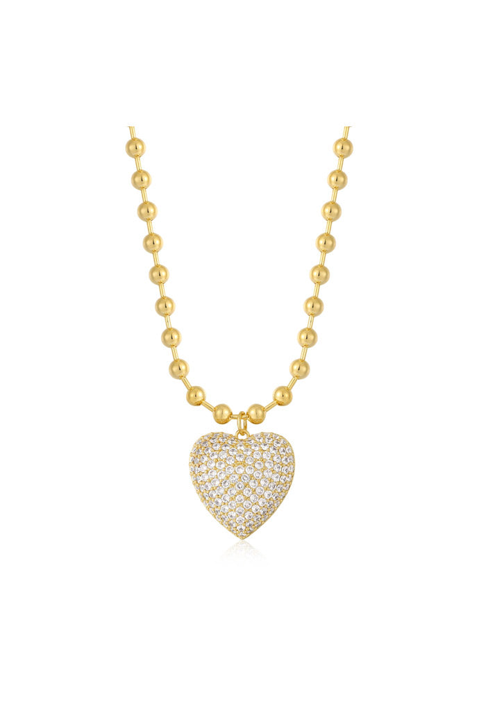 Puffy Heart Statement Necklace