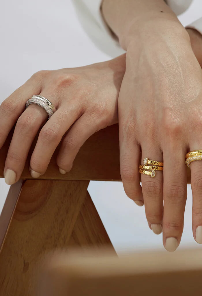 LUV AJ Double Amalfi Ring-Silver