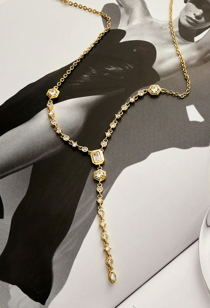 Luv AJ Stellar Bezel Lariat-Silver