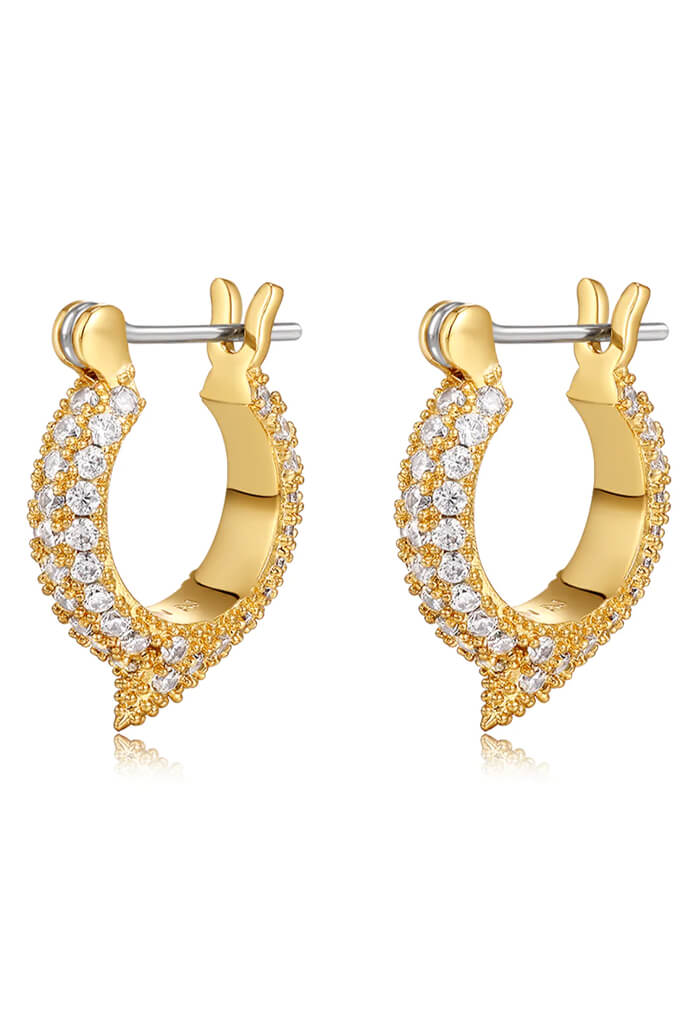 LUV AJ Pave Thorn Huggies-Gold