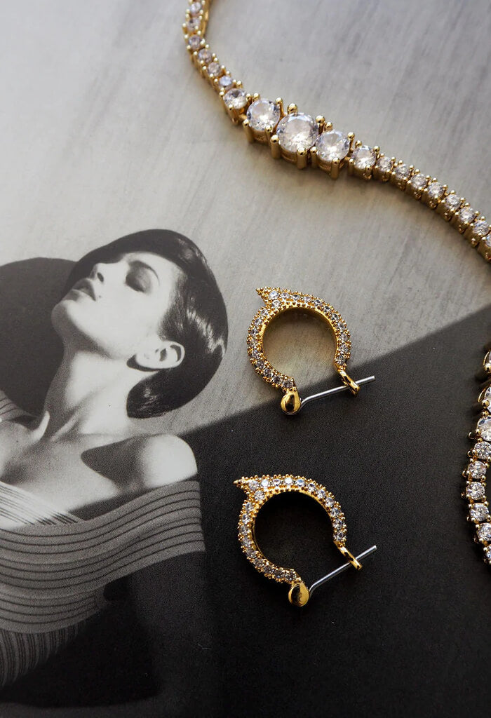 LUV AJ Pave Thorn Huggies-Gold