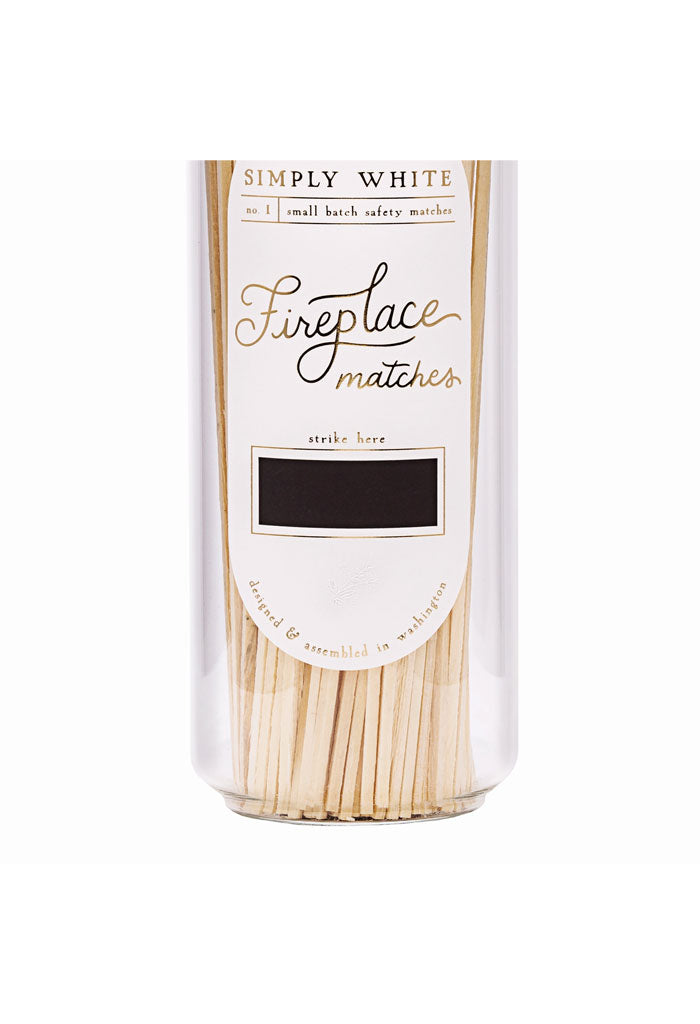 Frankie & Claude Fireplace Match Jar-White